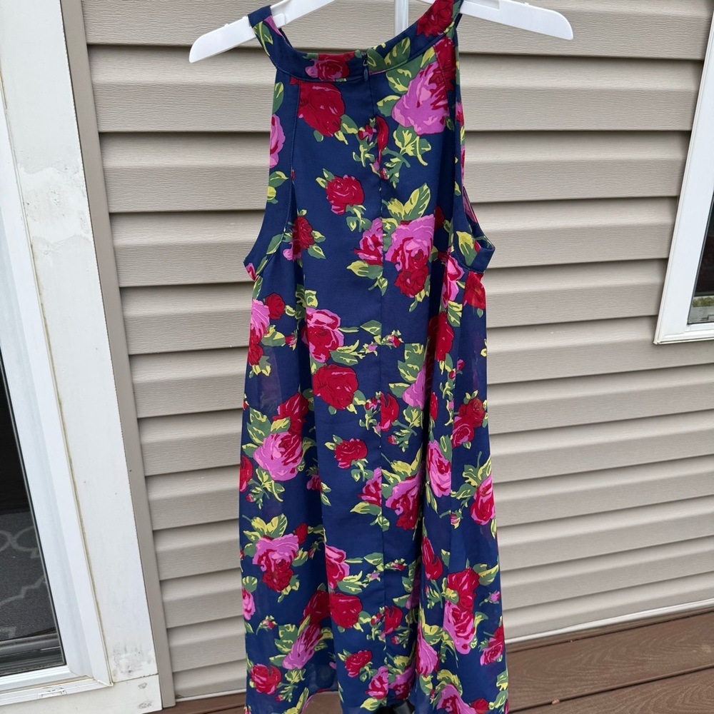 Betsey Johnson Black Red Green Floral Print Sleeveless Shift Dress Women's 2 - Picture 4 of 4